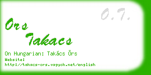 ors takacs business card